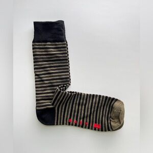 Marni Women's Striped Socks in Black and Tan